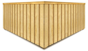 Photo of a board-on-board wood fence in Northern Washington