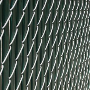 Photo of chain link fence in Whatcom County, Washington with privacy slats