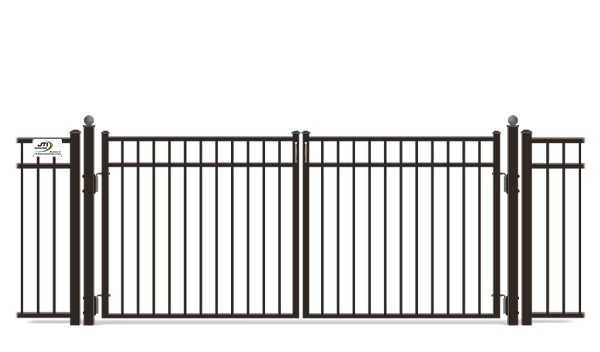 Black Ornamental Iron Drive Straight Top Gates in Lynden Washington