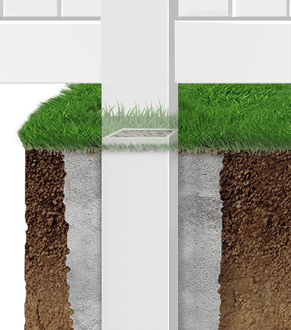 Vinyl fence post with concrete in Whatcom County Washington