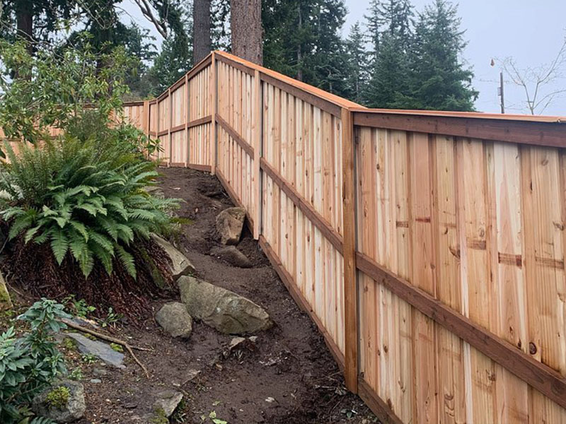 Bellingham WA cap and trim style wood fence