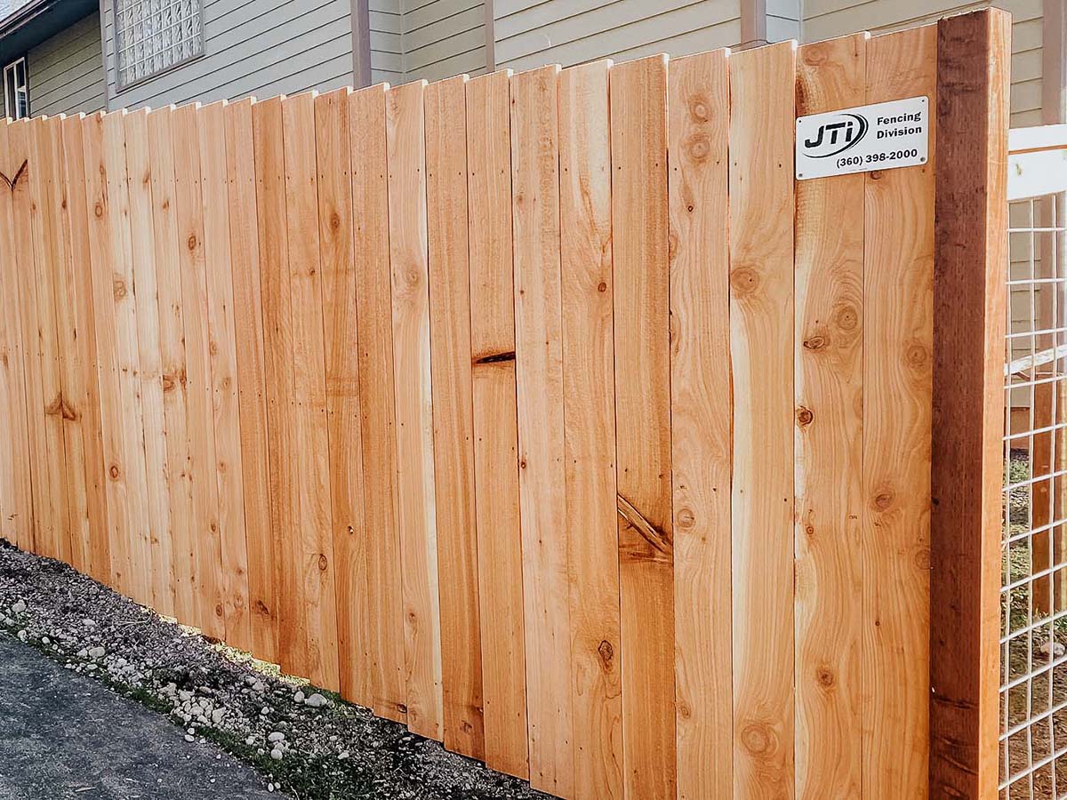 Skagit County WA stockade style wood fence